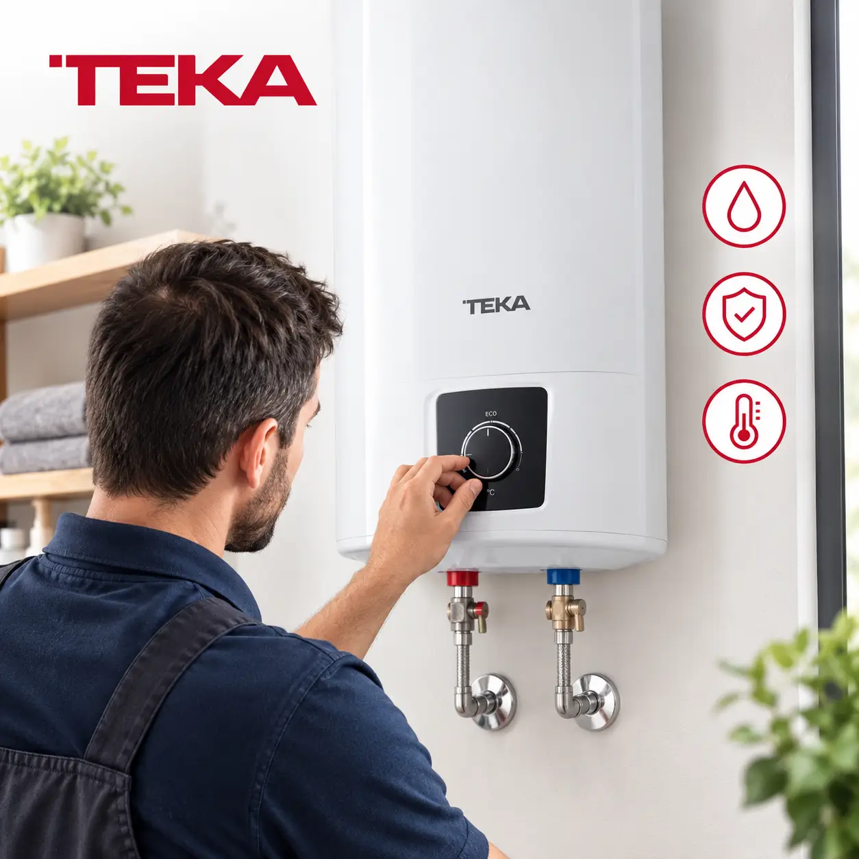 Termo eléctrico recién instalado en una vivienda de Torremolinos